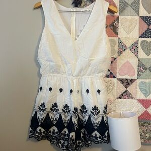 Blu Pepper White Floral Romper